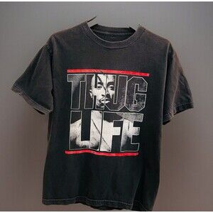 Tupac “Thug Life” T Shirt 2 Pac Adult Medium Black Graphic Rap Tee Vintage Y2K